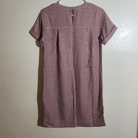 Madewell Filmscore Gingham Check T-Shirt Pocket Dress Red White sz XXS EUC - Picture 8 of 9